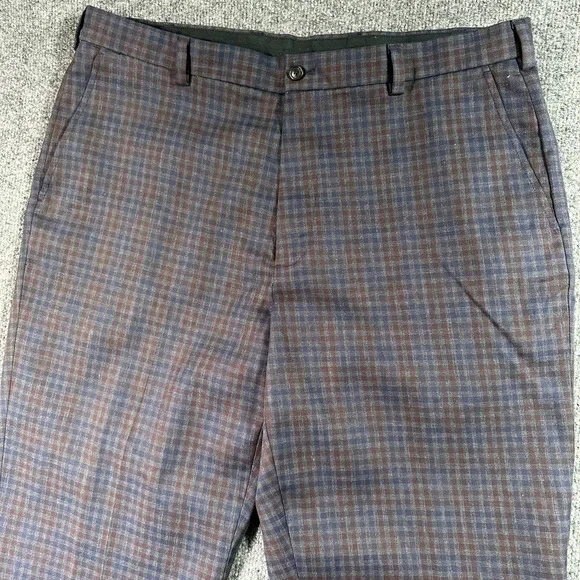 BROOKS BROTHERS Advantage Chino Clark Pant Men's 38x32 Navy Tartan Check Preppy - Picture 2 of 13